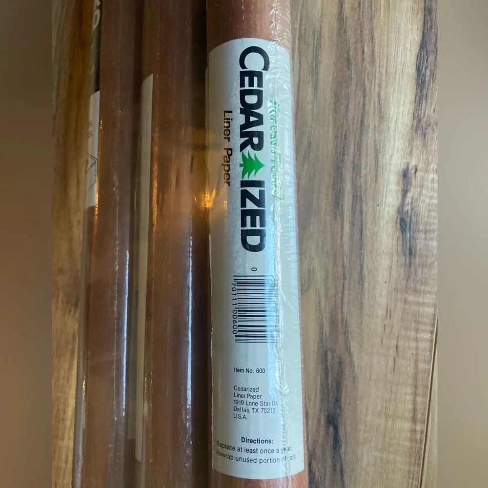 NEW Cedarized Cedar Liner Paper 3 ROLLS 17.5” X 12 FT‎ Each Roll Closets Drawers